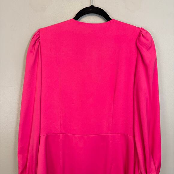 Alexia Admor Mini Sheath Dress 10 Pink Barbiecore Party V-Neck Puff Sleeves NWT - Picture 8 of 9